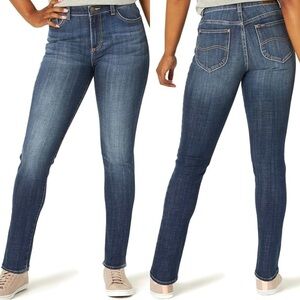Lee Jeans Womens 8 Short Slim Fit Skinny Mid Rise Blue Stretch Denim 29x26 NWT